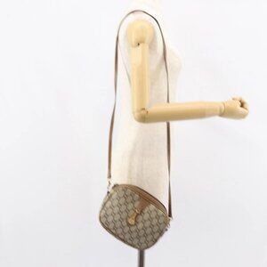 GUCCI GG Plus Supreme Shoulder Bag PVC Beige Gold Auth bs31626